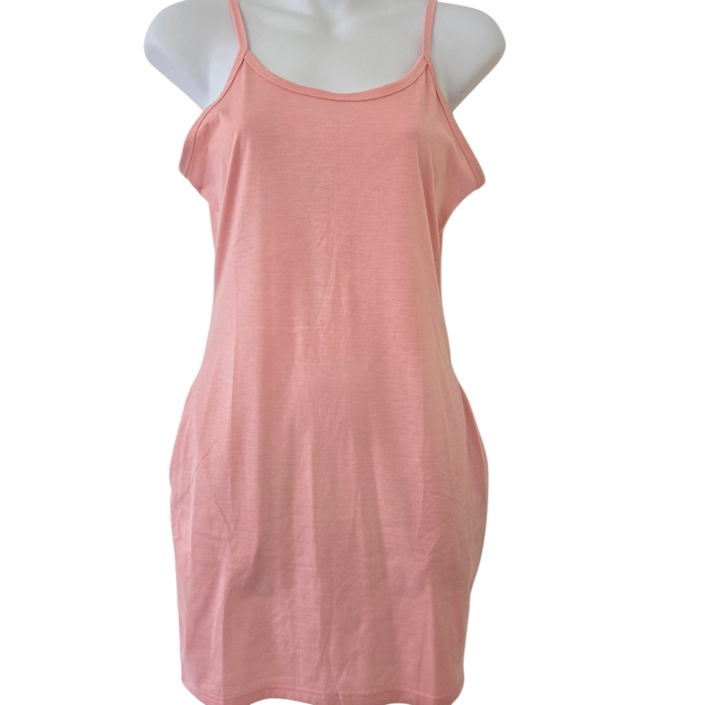 Pink Sleeveless Fitted Mini Dress